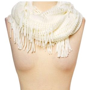 Ivory Fringe Infinity Scarf